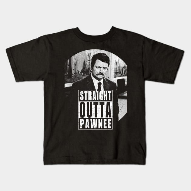 Straight Outta Pawnee Park and Rec Kids T-Shirt by truefriend